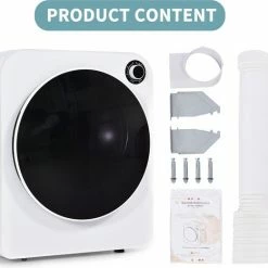 YJZQ Geventileerde Droger Wasdroger -roestvrijstalen Droger 3 Kg -830 W Wit Drievoudig Filter -5 Programma's Wit Oververhittingsbeveiliging-Wandmontage-Energieklasse C -Lesser & Pavey-winkel 550x521