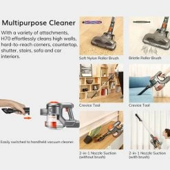 Ilife Easine H70 Steelstofzuiger – Steelstofzuiger Draadloos – Steelstofzuigers – Snoerloze Steelstofzuiger – Stofzuiger Zonder Zak – Stofzuiger – Ingebouwde LED Lampen -Lesser & Pavey-winkel 550x526 3