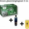 Merkloos Professionele Glasreinigingsset 5 In 1 Met Unger Trekker, Inwasser En Emmer, Glazenwasserszeep En Glasmes