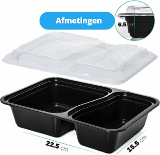 Deliqart Meal Prep Bakjes - 10 Stuks - 2 Compartimenten - Vershoudbakjes - Meal Prep - 1L - Magnetron Bakjes Met Deksel - Vershouddoos 8 Deliqart Meal Prep Bakjes - 10 Stuks - 2 Compartimenten - Vershoudbakjes - Meal Prep - 1L - Magnetron Bakjes Met Deksel - Vershouddoos - Afbeelding 6