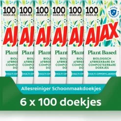 Ajax Plant Based Allesreiniger Schoonmaakdoekjes 6 X 100 Pak