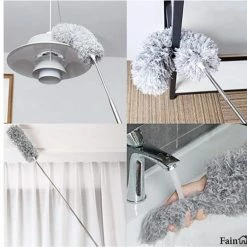 Fain® Plumeau Met Telescoopsteel – Grijs – 80 Tot 240 Cm – Inclusief Microvezel Doek - Uitschuifbaar – Wasbaar - Flexibel 360° Draaibaar – Duster - Microvezel Ragebol -Lesser & Pavey-winkel 550x536 1