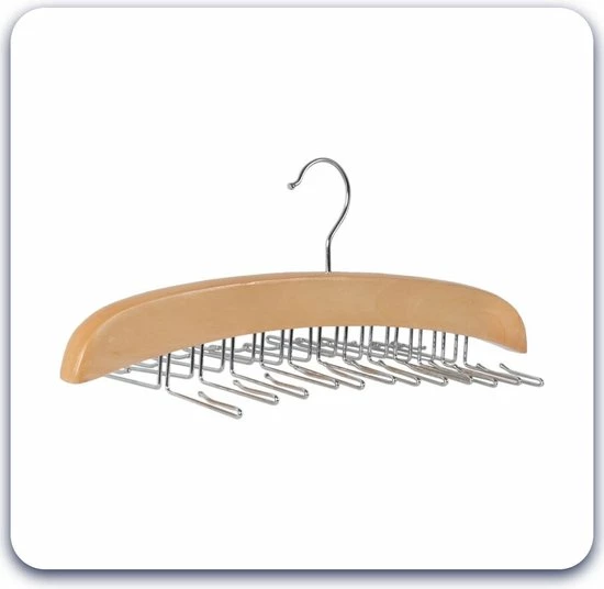 Eleganca Houten Stropdassen Hangers - Natuurlijke Houtkleur - Multifunctionele Stropdassenrek - Kast Organizer Met 24 Haken - Optimaal Voor Stropdassen, Sjaals Of Kleine Accessoires 8 Eleganca Houten Stropdassen Hangers - Natuurlijke Houtkleur - Multifunctionele Stropdassenrek - Kast Organizer Met 24 Haken - Optimaal Voor Stropdassen, Sjaals Of Kleine Accessoires - Afbeelding 6