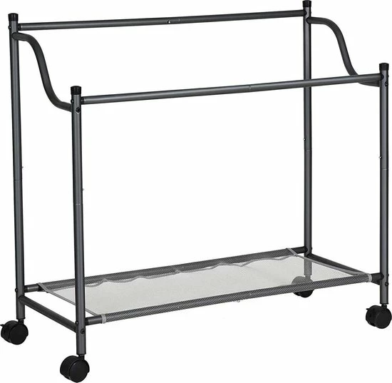 Acaza Stevige Wassorteerder - Wasmand Op Wieltjes Met 4 Uitneembare Vakken - 140L - Grijs 11 Acaza Stevige Wassorteerder - Wasmand Op Wieltjes Met 4 Uitneembare Vakken - 140L - Grijs - Afbeelding 9