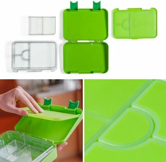 Klarstein Schmatzfatz Junior Lunchbox 6 Vakken - Bento - Vershouddoos 21,3 X 15 X 4,5 Cm (BxHxD) - BPA-vrij - Vaatwasserbestendig 4 Klarstein Schmatzfatz Junior Lunchbox 6 Vakken - Bento - Vershouddoos 21,3 X 15 X 4,5 Cm (BxHxD) - BPA-vrij - Vaatwasserbestendig - Afbeelding 3