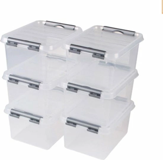 Sunware - Q-line Opbergbox 2L - Set Van 6 - Transparant/metaal 6 Sunware - Q-line Opbergbox 2L - Set Van 6 - Transparant/metaal - Afbeelding 4