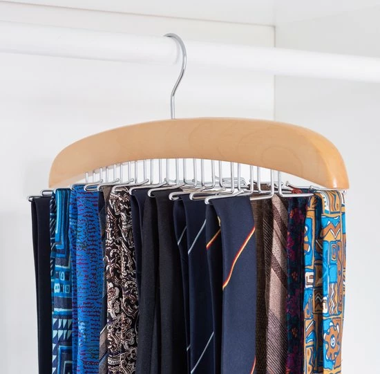 Eleganca Houten Stropdassen Hangers - Natuurlijke Houtkleur - Multifunctionele Stropdassenrek - Kast Organizer Met 24 Haken - Optimaal Voor Stropdassen, Sjaals Of Kleine Accessoires 3 Eleganca Houten Stropdassen Hangers - Natuurlijke Houtkleur - Multifunctionele Stropdassenrek - Kast Organizer Met 24 Haken - Optimaal Voor Stropdassen, Sjaals Of Kleine Accessoires