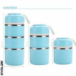 Evolize Bento Lunchbox In Japanse Stijl - Bento Lunch Box - 6 Compartimenten - Lekvrij - BPA-vrij - Milieuvriendelijk RVS - 1650ml - Blauw -Lesser & Pavey-winkel 550x546 7