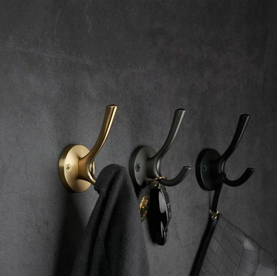 XIVADA Wandhaak Goud - Kapstok Haken - 3 Stuks - Jashaak Dubbel - Wandkapstok 11 XIVADA Wandhaak Goud - Kapstok Haken - 3 Stuks - Jashaak Dubbel - Wandkapstok - Afbeelding 9