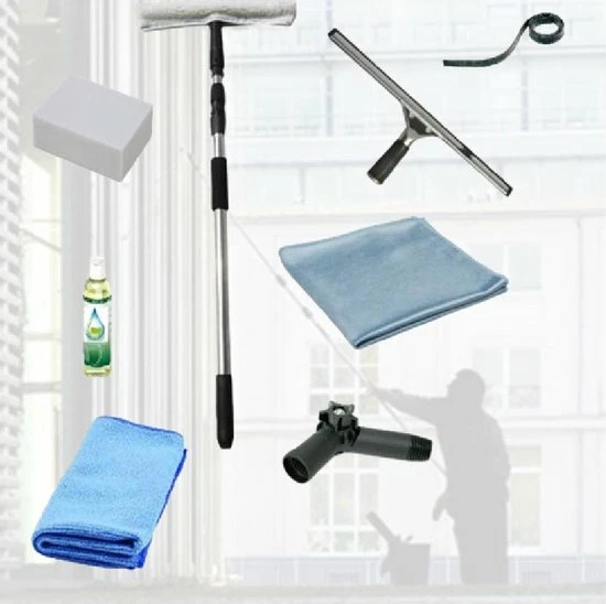 OzoSchoon Telescoopsteel Ramenwassen Raamwisser Met Telescoopsteel Ramenwassen Pulex + Inwasser 4 Meter Luxe Met Hoekstuk 3 OzoSchoon Telescoopsteel Ramenwassen Raamwisser Met Telescoopsteel Ramenwassen Pulex + Inwasser 4 Meter Luxe Met Hoekstuk