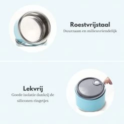 Evolize Bento Lunchbox In Japanse Stijl - Bento Lunch Box - 6 Compartimenten - Lekvrij - BPA-vrij - Milieuvriendelijk RVS - 1650ml - Blauw -Lesser & Pavey-winkel 550x548 15