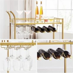 UA Furniture Serveerwagen, Keukentrolley, Glashouder, 2 Spiegelglazen Planken, Barwagen, Wijnwagen, Voor Keuken, Eetkamer, Bar, Goudkleurig 13 UA Furniture Serveerwagen, Keukentrolley, Glashouder, 2 Spiegelglazen Planken, Barwagen, Wijnwagen, Voor Keuken, Eetkamer, Bar, Goudkleurig -Lesser & Pavey-winkel 550x548 6