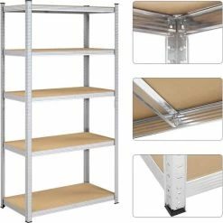 IN-HOMEXL IN.HOMEXL - Amato Set Van 2 - Stellingkast - Opbergrek - 5 Planken - 875 Kg Draagkracht - 200x100x50 Cm - Metaal/MDF - RVS - Grijs 20 IN-HOMEXL IN.HOMEXL - Amato Set Van 2 - Stellingkast - Opbergrek - 5 Planken - 875 Kg Draagkracht - 200x100x50 Cm - Metaal/MDF - RVS - Grijs -Lesser & Pavey-winkel 550x549 19