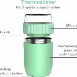 Coninx Thermos Lunchbox - Muesli Beker To Go - Yoghurtbeker To Go - Mueslibeker 840ml (600ml+240ml) - RVS / Groen 22 Coninx Thermos Lunchbox - Muesli Beker To Go - Yoghurtbeker To Go - Mueslibeker 840ml (600ml+240ml) - RVS / Groen -Lesser & Pavey-winkel 550x549 23