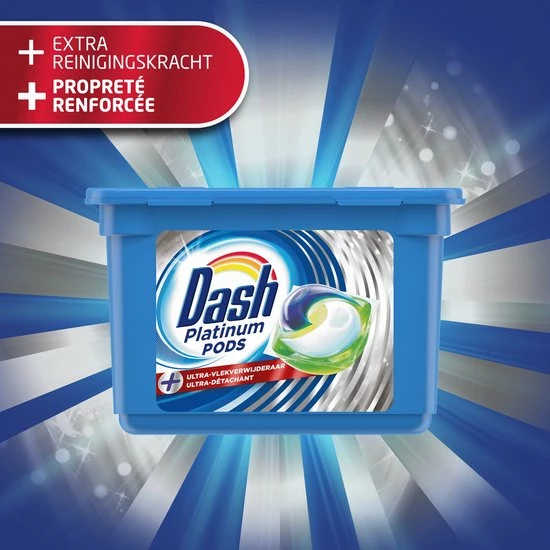 Dash Platinum Wasmiddel Pods - Wascapsules - Extra Reinigingskracht - Voordeelverpakking 3 X 38 Wasbeurten 6 Dash Platinum Wasmiddel Pods - Wascapsules - Extra Reinigingskracht - Voordeelverpakking 3 X 38 Wasbeurten - Afbeelding 4