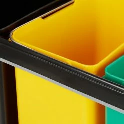 Relaxdays Inbouw Prullenbak Keuken - 8 L - Afvalscheidingsbak - Inbouw Vuilnisbak - Deksel - 3 Emmers -Lesser & Pavey-winkel 550x550 120