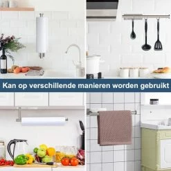 Disaja Keukenrolhouder Hangend Keuken Accessoires Keukenpapier Houder Zilver RVS -Lesser & Pavey-winkel 550x550 125