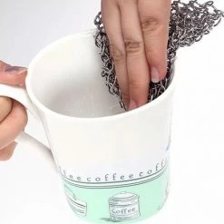 LOUZIR RVS Gietijzer Cleaner Voor Pannen - Metalen Borstel- Scrubmat- Zilver -Lesser & Pavey-winkel 550x550 137