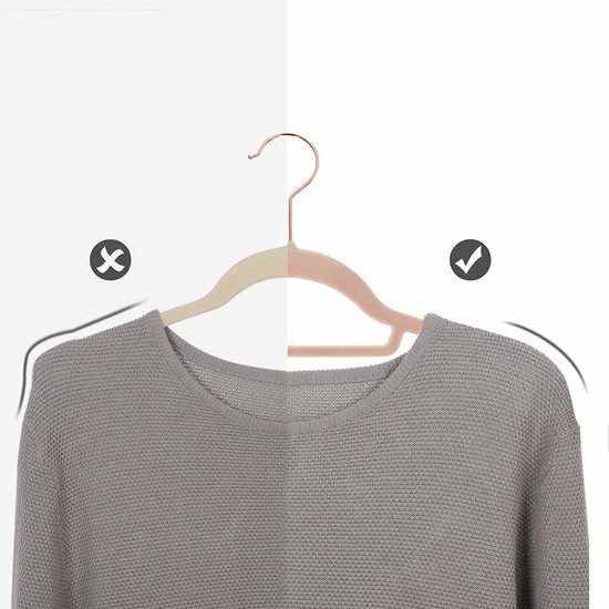 Acaza Set Van 30 Anti-Slip Kledinghangers - 30 Dunne Roze Kleerhangers / Kapstokken - Roze En Goud 8 Acaza Set Van 30 Anti-Slip Kledinghangers - 30 Dunne Roze Kleerhangers / Kapstokken - Roze En Goud - Afbeelding 6