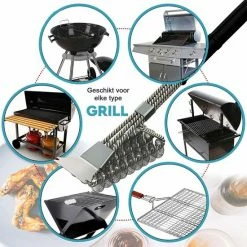 ForDig - RVS - Barbecue - Grill - Reinigingsborstel Met Schraper -Lesser & Pavey-winkel 550x550 161