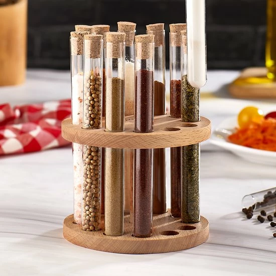 Joy Kitchen Rond Kruidenrek Reageerbuisjes Met Kurk Set Van 12 | Reageerbuisjes Glas | Ronden Kruidenrek | Kruiden Houder | Kruiden Organizer | Kruidenpotjes | Kruidenhouder | Kruidenrek Staand | Houten Decoratie | Keuken Organizers 5 Joy Kitchen Rond Kruidenrek Reageerbuisjes Met Kurk Set Van 12 | Reageerbuisjes Glas | Ronden Kruidenrek | Kruiden Houder | Kruiden Organizer | Kruidenpotjes | Kruidenhouder | Kruidenrek Staand | Houten Decoratie | Keuken Organizers - Afbeelding 3