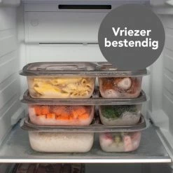 Lock&Lock Meal Prep Bakjes - Diepvriesbakjes - Vershoudbakjes Set Met Deksel - Magnetron Bakjes - Met 3 Compartimenten - Stevig En Herbruikbaar - BPA Vrij - Set Van 6 Stuks - 965ml -Lesser & Pavey-winkel 550x550 20