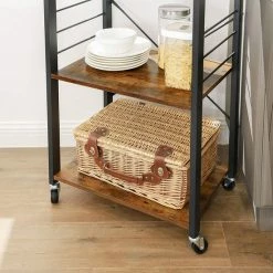 IN-HOMEXL IN.HOMEXL Durbin - Keukentrolley - Keukentrolley Op Wieltjes - Multifunctionelle Trolley - Keukentrolley Met Lades – Rolkast – Serveerwagen – Bruin 60 X 40 X 89cm -Lesser & Pavey-winkel 550x550 246