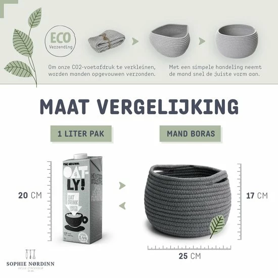 Sophie Nørdinn Mand Van Sophie Nordinn® - Opbergmand Boras (Donkergrijs) - Mandjes Opbergen - Milieuvriendelijk Manden - Katoen 5 Sophie Nørdinn Mand Van Sophie Nordinn® - Opbergmand Boras (Donkergrijs) - Mandjes Opbergen - Milieuvriendelijk Manden - Katoen - Afbeelding 3