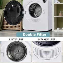 YJZQ Geventileerde Droger Wasdroger -roestvrijstalen Droger 3 Kg -830 W Wit Drievoudig Filter -5 Programma's Wit Oververhittingsbeveiliging-Wandmontage-Energieklasse C -Lesser & Pavey-winkel 550x550 28