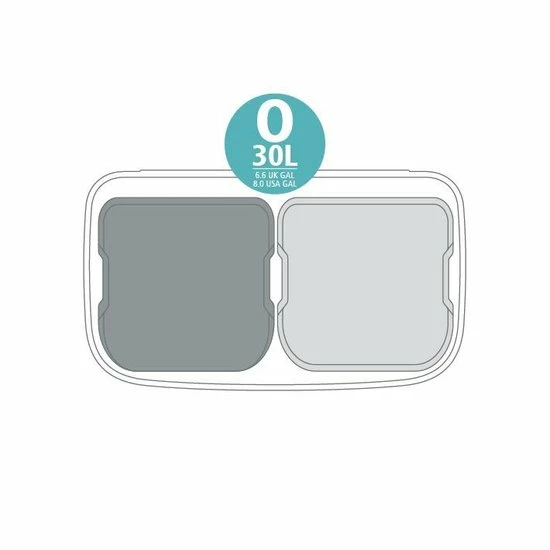 Brabantia Bo Prullenbak - 2 X 30 L - Matt Steel Fingerprint Proof 7 Brabantia Bo Prullenbak - 2 X 30 L - Matt Steel Fingerprint Proof - Afbeelding 5