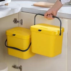 Homra Wall-up Prullenbak – Inbouwprullenbak 8L Inhoud – GFT Bakje - Werkblad Afvalemmer - Geel -Lesser & Pavey-winkel 550x550 313