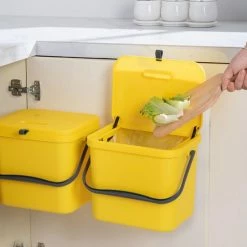 Homra Wall-up Prullenbak – Inbouwprullenbak 8L Inhoud – GFT Bakje - Werkblad Afvalemmer - Geel -Lesser & Pavey-winkel 550x550 318