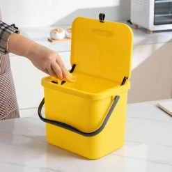 Homra Wall-up Prullenbak – Inbouwprullenbak 8L Inhoud – GFT Bakje - Werkblad Afvalemmer - Geel -Lesser & Pavey-winkel 550x550 320