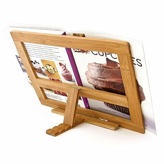 Relaxdays Kookboekstandaard - Bamboe Hout - 32 X 24 Cm 6 Relaxdays Kookboekstandaard - Bamboe Hout - 32 X 24 Cm - Afbeelding 4