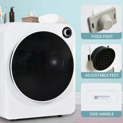 YJZQ Geventileerde Droger Wasdroger -roestvrijstalen Droger 3 Kg -830 W Wit Drievoudig Filter -5 Programma's Wit Oververhittingsbeveiliging-Wandmontage-Energieklasse C -Lesser & Pavey-winkel 550x550 34