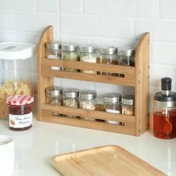 Merkloos Decopatent® Kruidenrekje - Kruidenrek Voor 10 Kruidenpotjes - Bamboe - 2 Laags -Lesser & Pavey-winkel 550x550 361