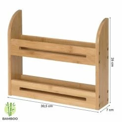 Merkloos Decopatent® Kruidenrekje - Kruidenrek Voor 10 Kruidenpotjes - Bamboe - 2 Laags -Lesser & Pavey-winkel 550x550 364