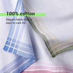 JEMIDI Dames- En Herenzakdoeken 100% Katoen - 28,5 X 28,5 Cm - Combinatie Van Wit Met Groen, Roze Of Blauw - Set Van 12 - Herbruikbare Zakdoeken -Lesser & Pavey-winkel 550x550 424