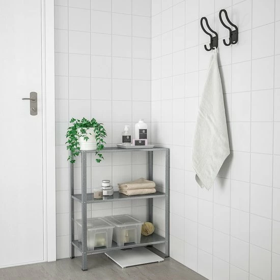 HYLLIS IKEA Stellingkast Metaal - Binnen/buiten - Opbergrek - 25kg Draagkracht - Industrieel - Opbergoplossing - 3 Vakken - 60x27x74 Cm 5 HYLLIS IKEA Stellingkast Metaal - Binnen/buiten - Opbergrek - 25kg Draagkracht - Industrieel - Opbergoplossing - 3 Vakken - 60x27x74 Cm - Afbeelding 3