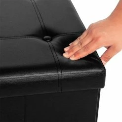 Casaria Klapbare Bank – Zitbank - MDF - 80x40x40 Cm Zwart -Lesser & Pavey-winkel 550x550 445