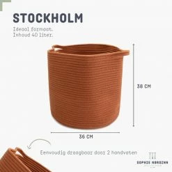 Sophie Nørdinn Mand Van Sophie Nordinn® - Opbergmand Stockholm (Brick Red) - Wasmand - Wasmanden - 40 Liter -Lesser & Pavey-winkel 550x550 468