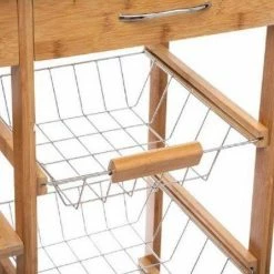 Wooners Keukentrolley Bamboe Op Wielen - Keukenwagen - Houten Serveerwagen Met Metalen Bovenblad - 37 X 73.5 X 86 Cm -Lesser & Pavey-winkel 550x550 493