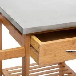 Wooners Keukentrolley Bamboe Op Wielen - Keukenwagen - Houten Serveerwagen Met Metalen Bovenblad - 37 X 73.5 X 86 Cm -Lesser & Pavey-winkel 550x550 494