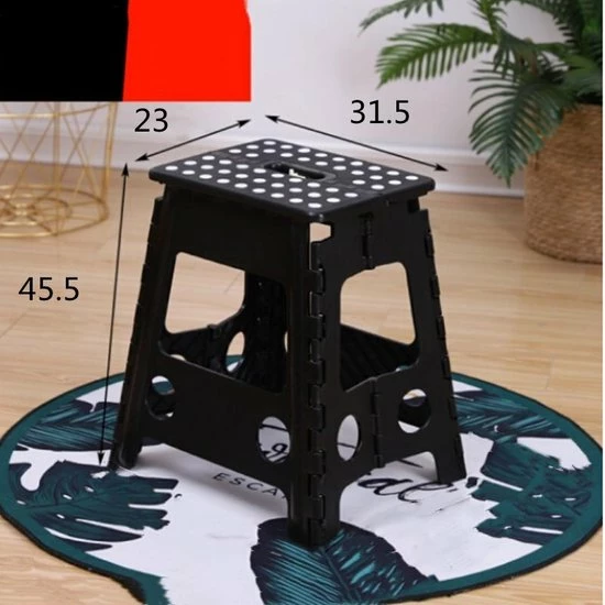 Merkloos Verdikt Kunststof Klapkruk-draagbaar-opvouwbare Kruk-Met Antislip Oppervlak Zwart 45.5x29x22cm 4 Merkloos Verdikt Kunststof Klapkruk-draagbaar-opvouwbare Kruk-Met Antislip Oppervlak Zwart 45.5x29x22cm - Afbeelding 2