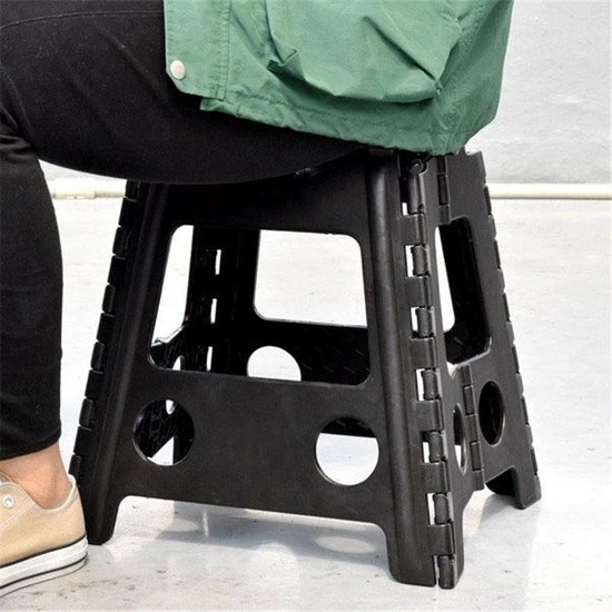 Merkloos Verdikt Kunststof Klapkruk-draagbaar-opvouwbare Kruk-Met Antislip Oppervlak Zwart 45.5x29x22cm 5 Merkloos Verdikt Kunststof Klapkruk-draagbaar-opvouwbare Kruk-Met Antislip Oppervlak Zwart 45.5x29x22cm - Afbeelding 3