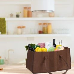 Relaxdays Houtmand Van Vilt - Haardhout Tas - Draagtas - Vilttas - Flexibel - Opbergmand - Antraciet -Lesser & Pavey-winkel 550x550 646