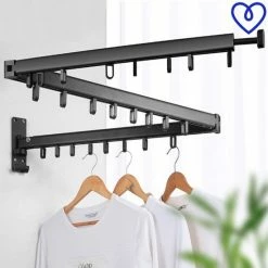 Magnificos - Wanddroogrek - Droogrek Muur- Hangdroogrek - Wasrek Hangend – Wasrek Muur – Wasrek - Zwart - Inklapbaar -Lesser & Pavey-winkel 550x550 657