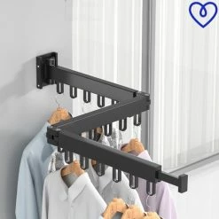 Magnificos - Wanddroogrek - Droogrek Muur- Hangdroogrek - Wasrek Hangend – Wasrek Muur – Wasrek - Zwart - Inklapbaar -Lesser & Pavey-winkel 550x550 658