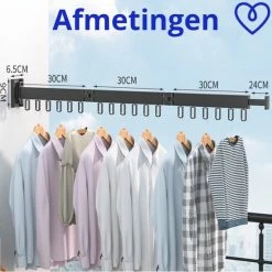 Magnificos - Wanddroogrek - Droogrek Muur- Hangdroogrek - Wasrek Hangend – Wasrek Muur – Wasrek - Zwart - Inklapbaar -Lesser & Pavey-winkel 550x550 660