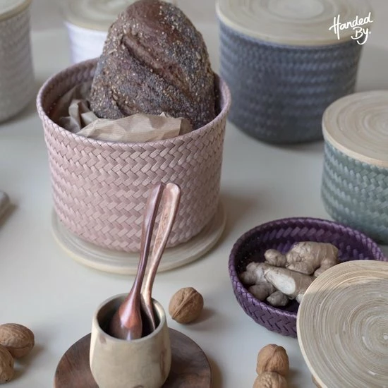 Handed By Wonder High S - Opbergmand Rond Met Deksel- Koper Roze 4 Handed By Wonder High S - Opbergmand Rond Met Deksel- Koper Roze - Afbeelding 2